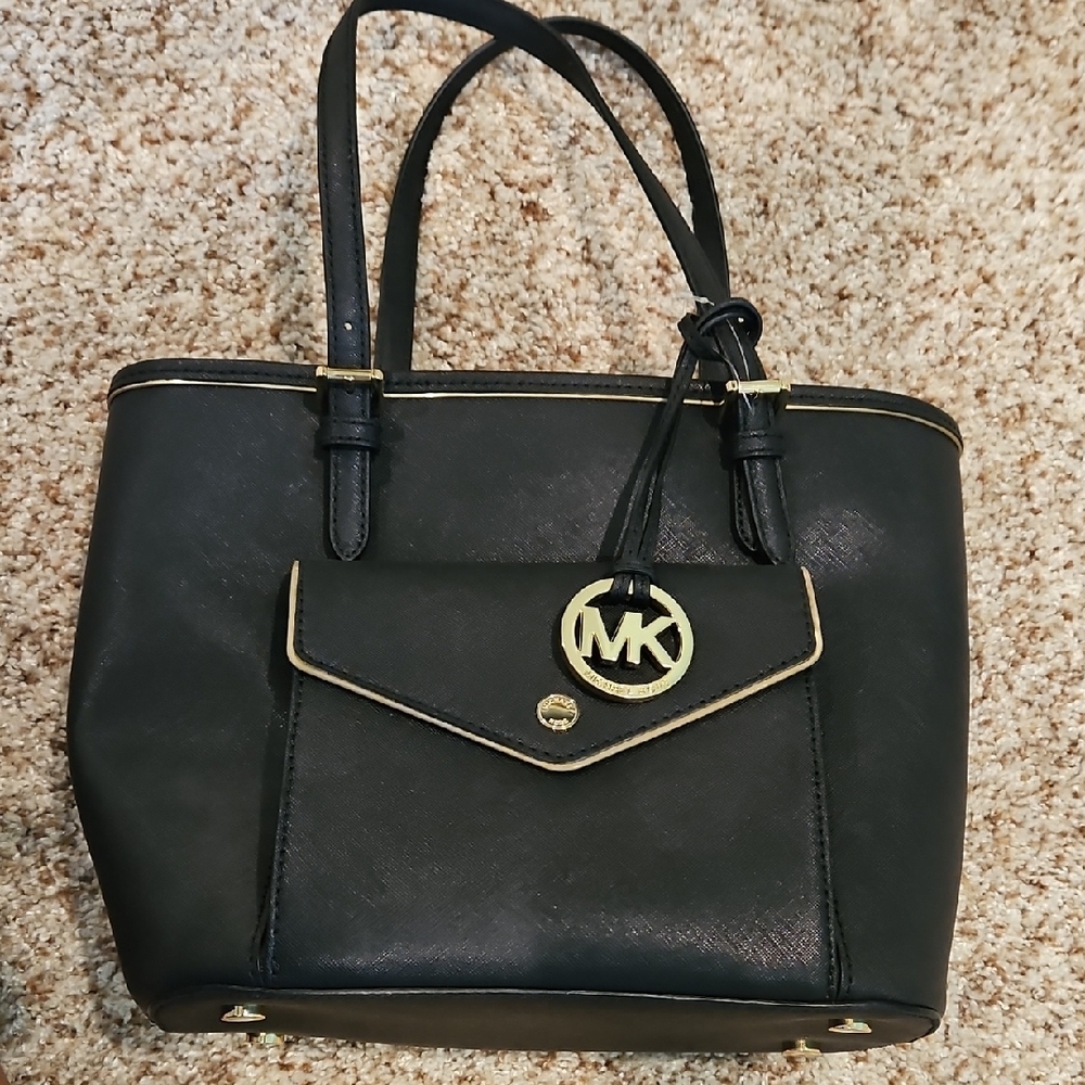 Michael Kors Black and Gold Tote